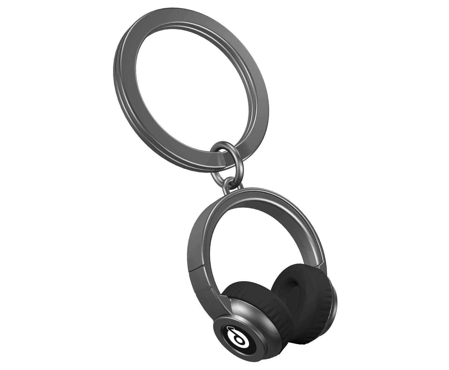 Headphone keychain, bag charm, music series, popular item, creative gift(black)