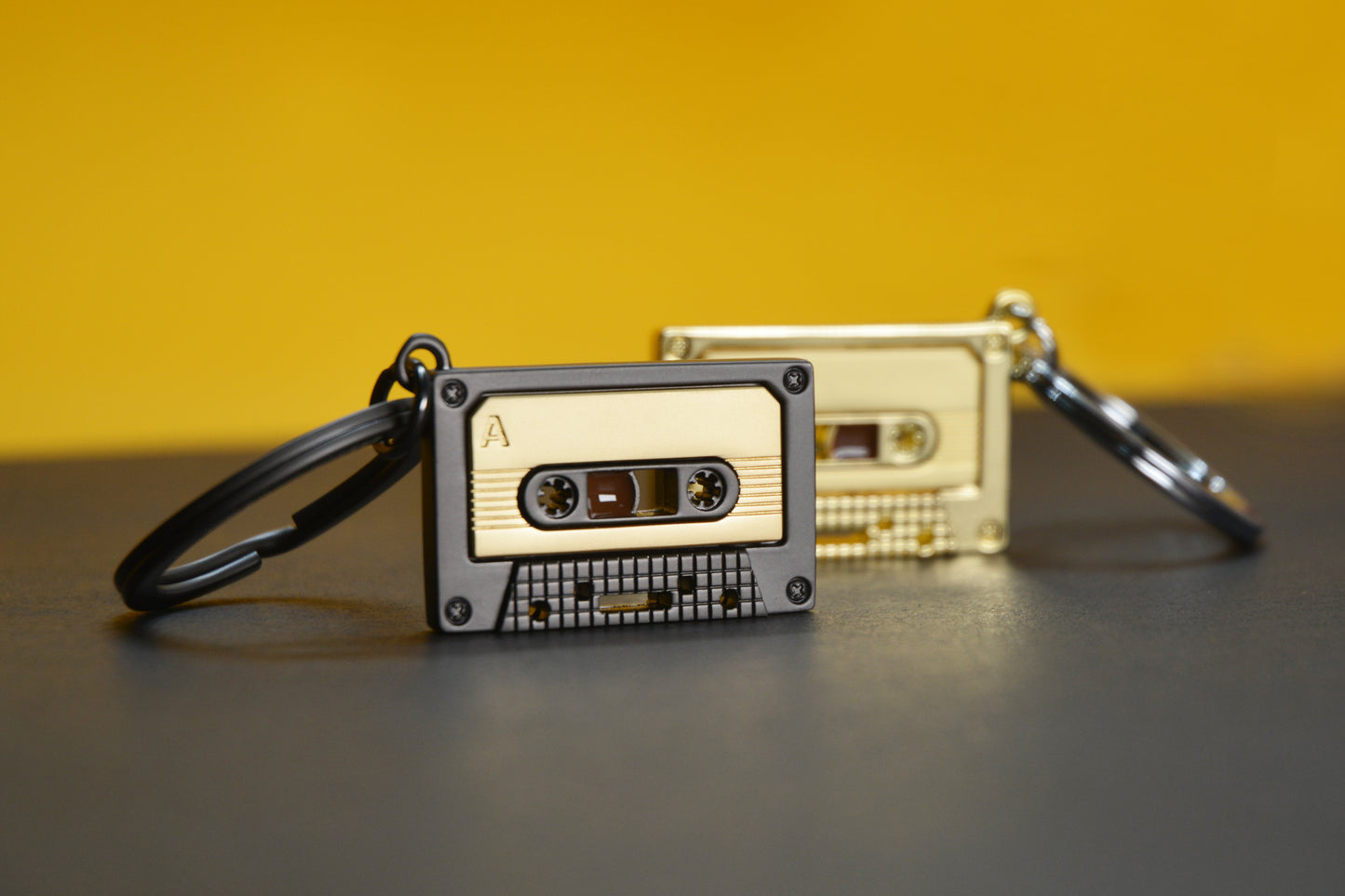 Vintage tape alloy keychain pendant, cute gift, mini version