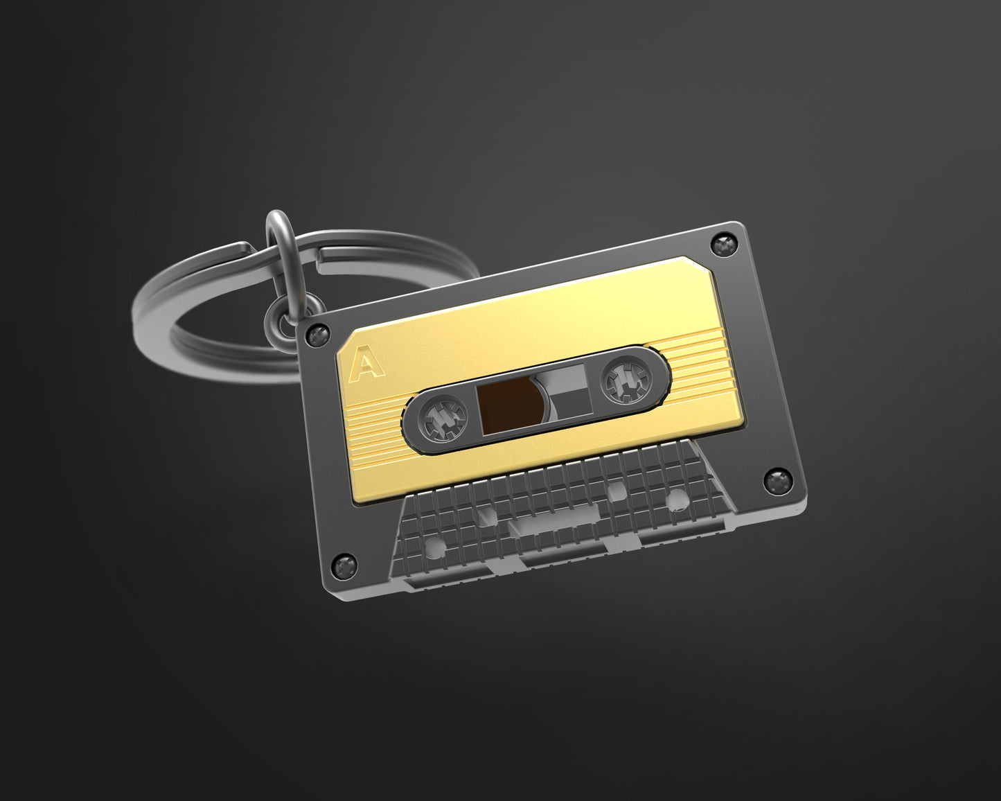 Vintage tape alloy keychain pendant, cute gift, mini version