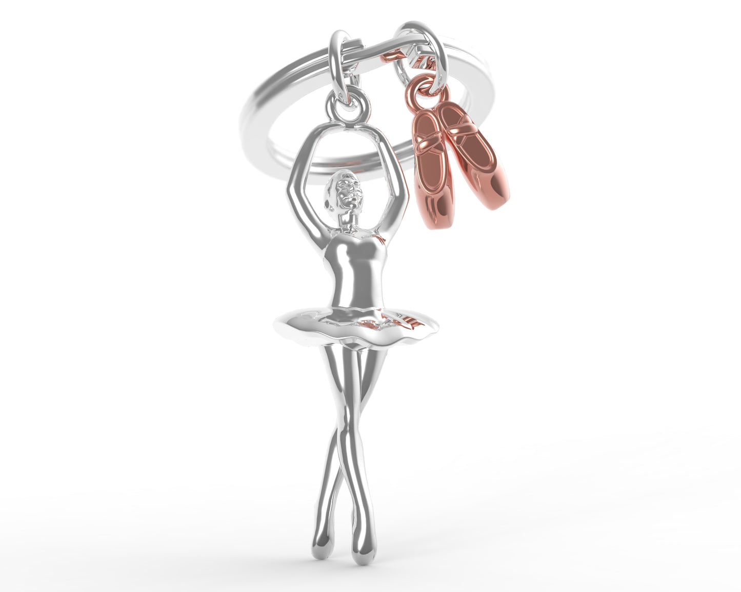 Ballet dancer alloy keychain, niche, girlish, ballet shoes, ballet skirt, ballet girl, creative birthday gift.