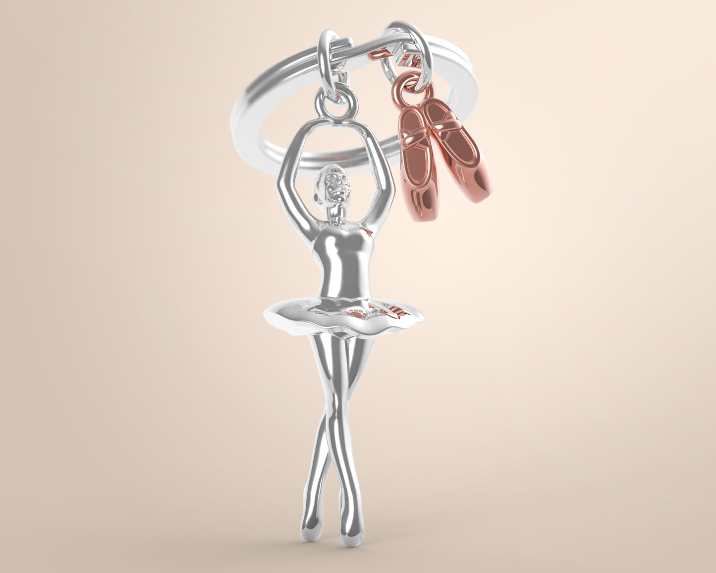 Ballet dancer alloy keychain, niche, girlish, ballet shoes, ballet skirt, ballet girl, creative birthday gift.