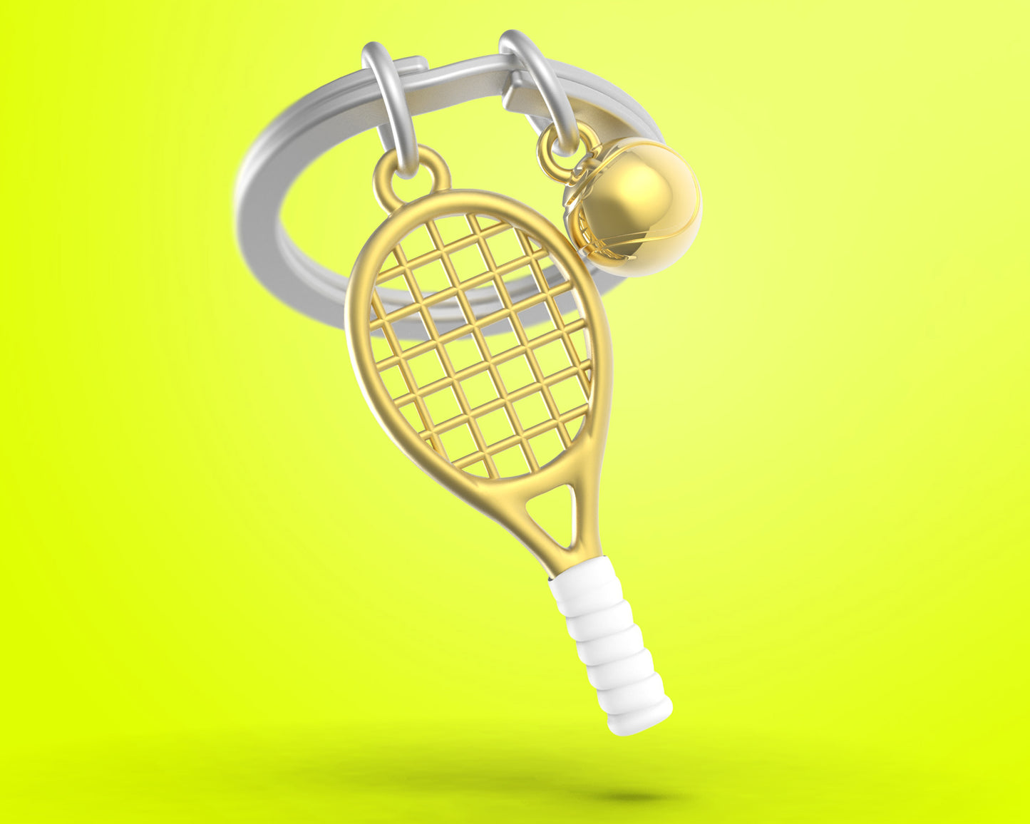 Tennis racket keychain pendant, outdoor sports style, alloy, birthday gift