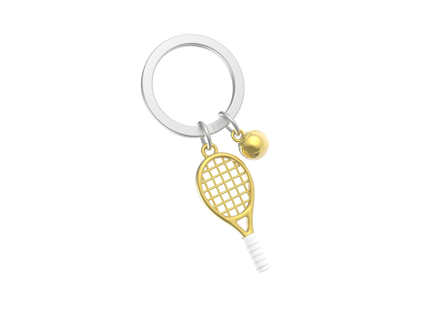 Tennis racket keychain pendant, outdoor sports style, alloy, birthday gift