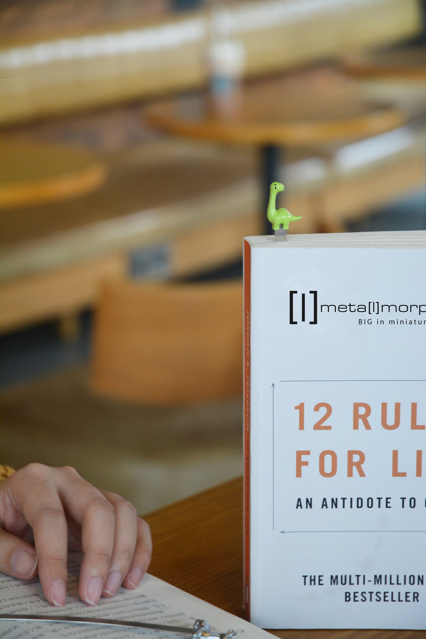Dinosaur Alloy 3D Bookmark Original, Cute, High-end Cultural Creation, Birthday gift(Green)