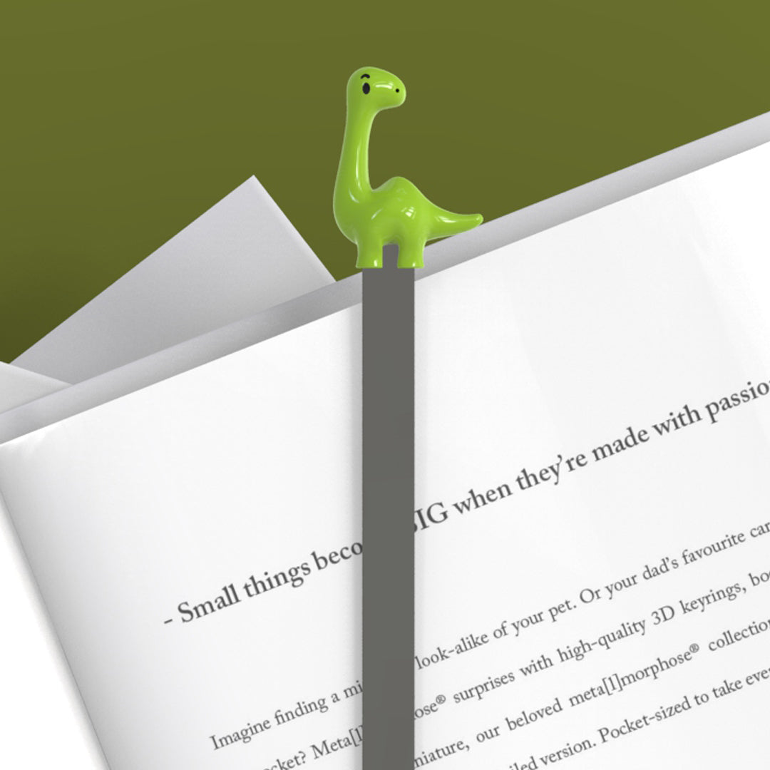 Dinosaur Alloy 3D Bookmark Original, Cute, High-end Cultural Creation, Birthday gift(Green)