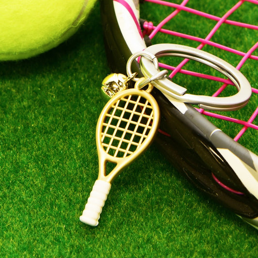 Tennis racket keychain pendant, outdoor sports style, alloy, birthday gift