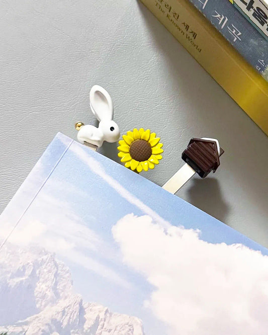 Big-Eared Adorable Bunny Alloy Cultural and Creative 3D Bookmark - Original, Cute and Creative Birthday Gift