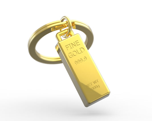 Simulation Gold Bar Alloy Keychain & Bag Charm, Cute, Mini, Luxurious and High-end Gift