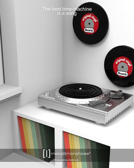 Vinyl record player-shaped alloy keychain pendant, music series, a high-end, original cultural and creative gift, exquisite.