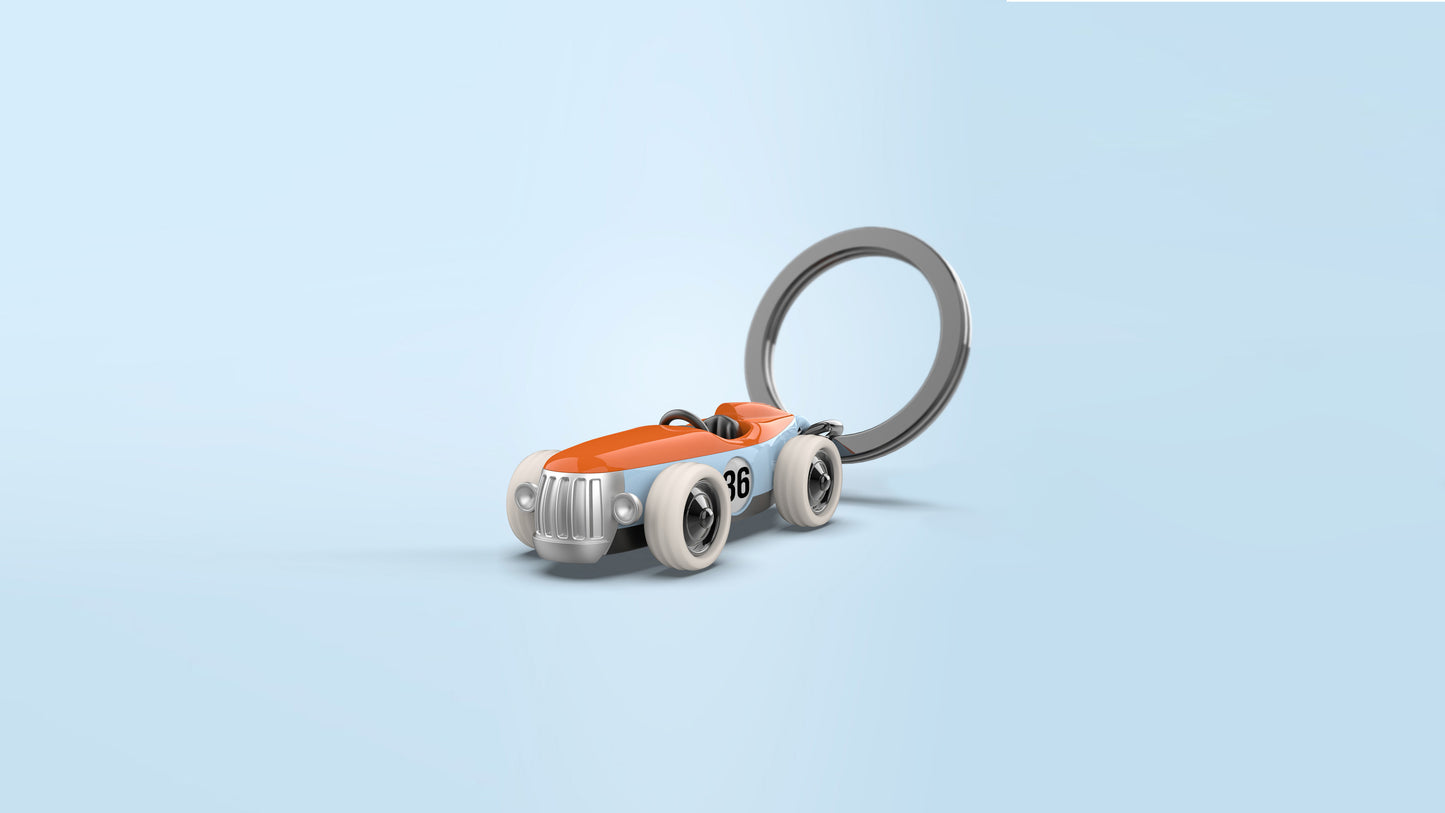 Vintage racing car keychain bag charm, high-end, exquisite, cool, creative birthday gift