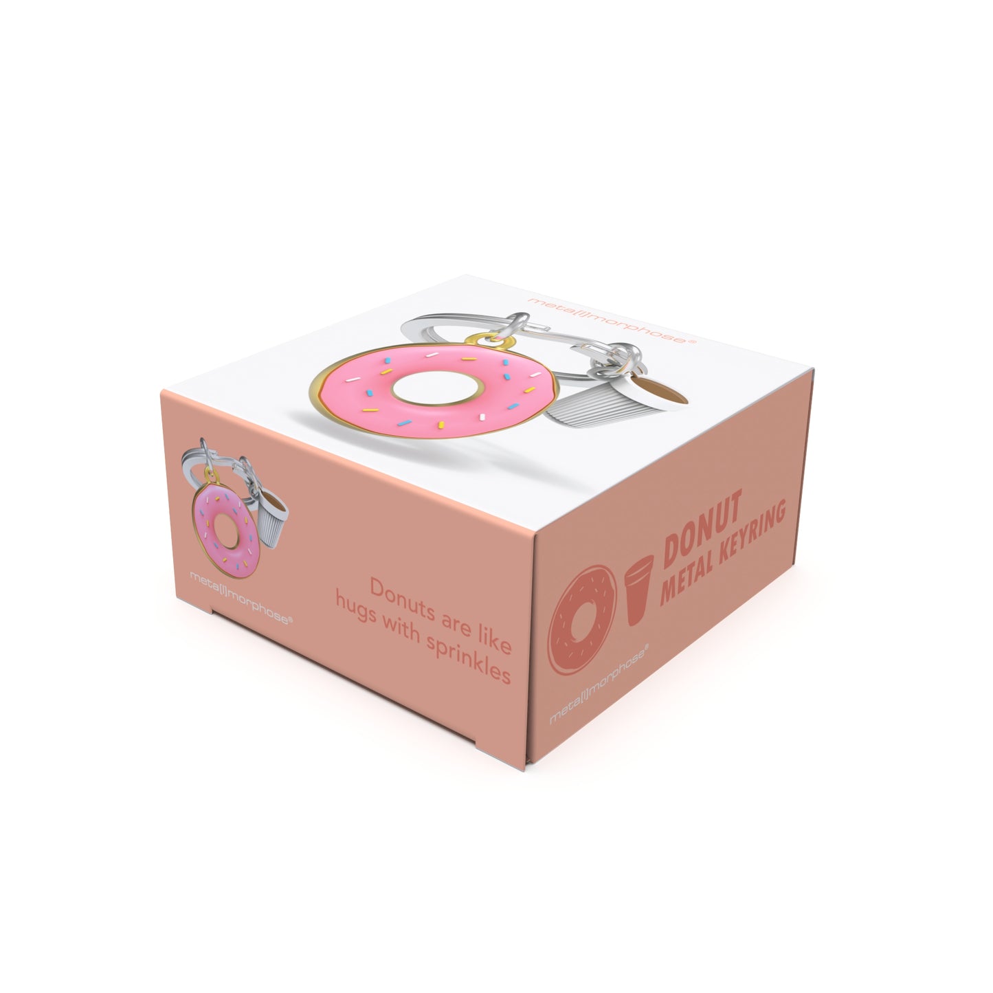 Donut Alloy Car Keychain Pendant, Mini, Cute, Exquisite, Creative Birthday Gift（pink）