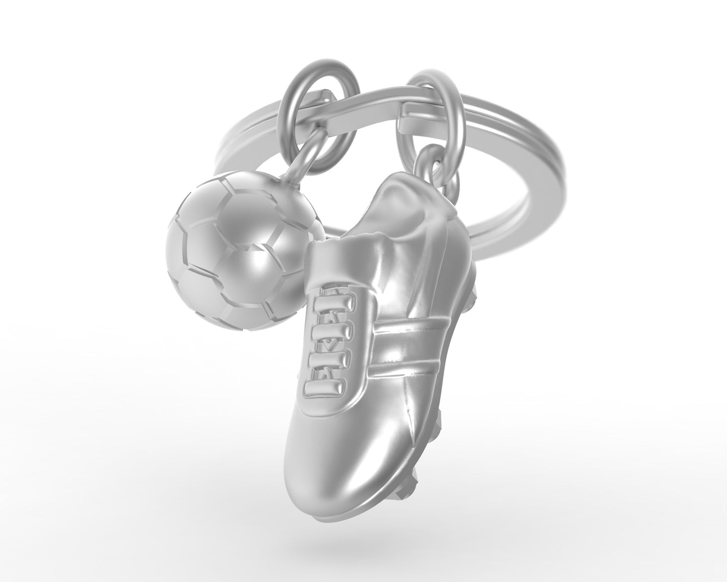 Soccer shoe-shaped alloy car keychain pendant, sporty and creative, a gift for boys.