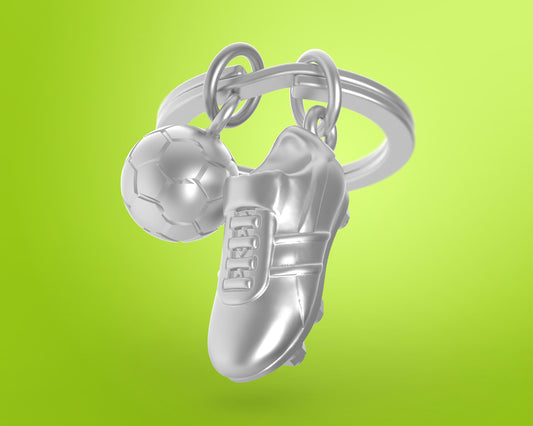 Soccer shoe-shaped alloy car keychain pendant, sporty and creative, a gift for boys.