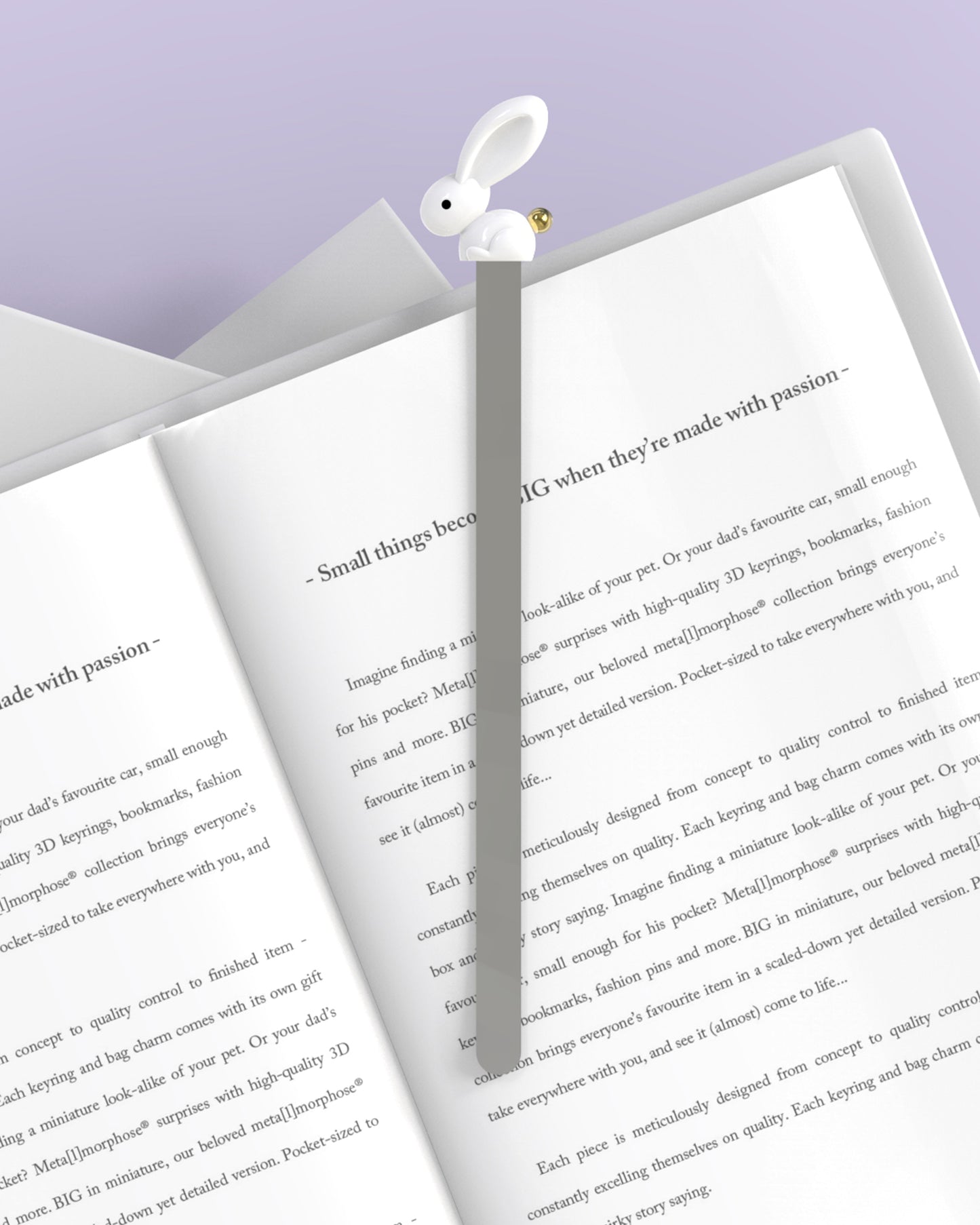 Big-Eared Adorable Bunny Alloy Cultural and Creative 3D Bookmark - Original, Cute and Creative Birthday Gift