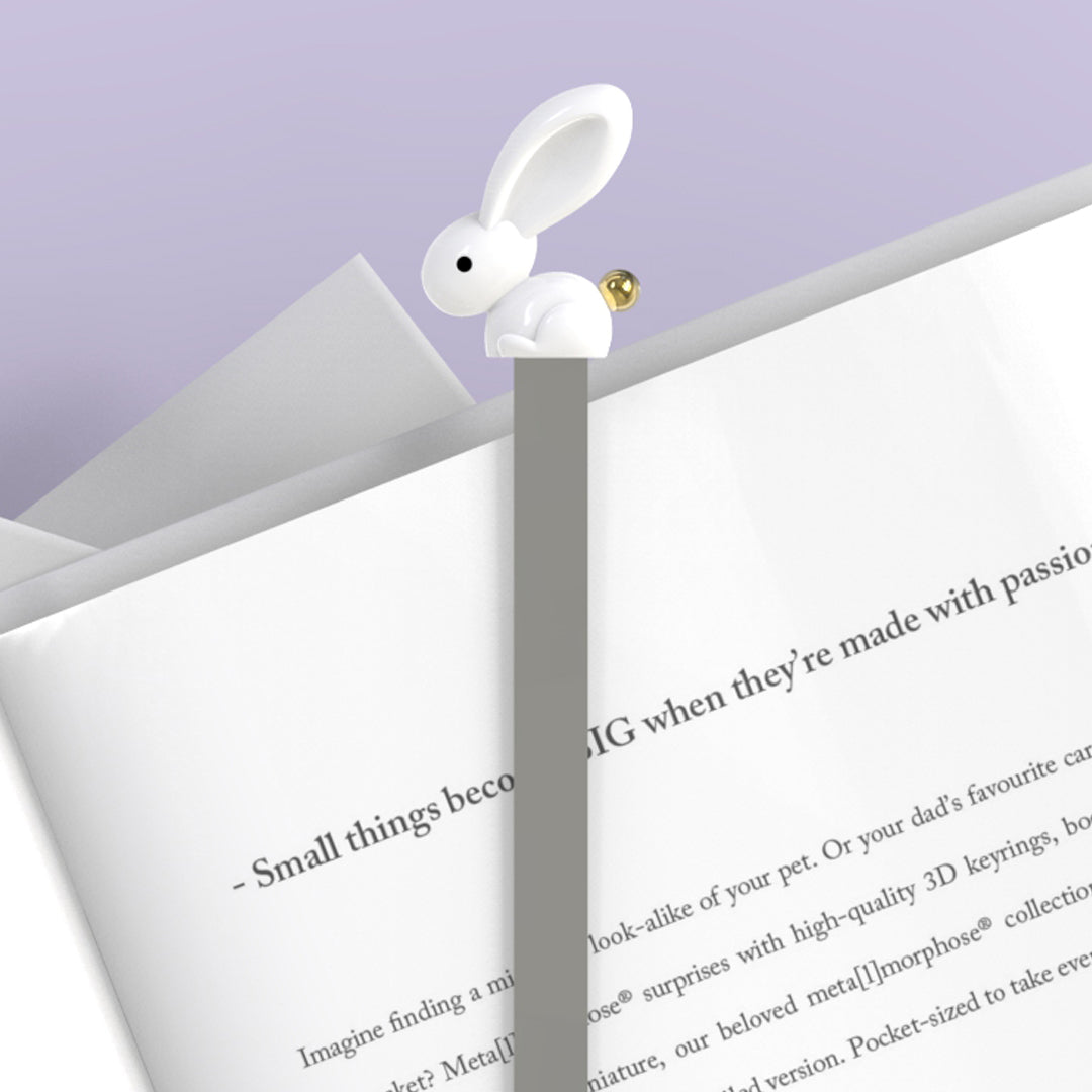 Big-Eared Adorable Bunny Alloy Cultural and Creative 3D Bookmark - Original, Cute and Creative Birthday Gift