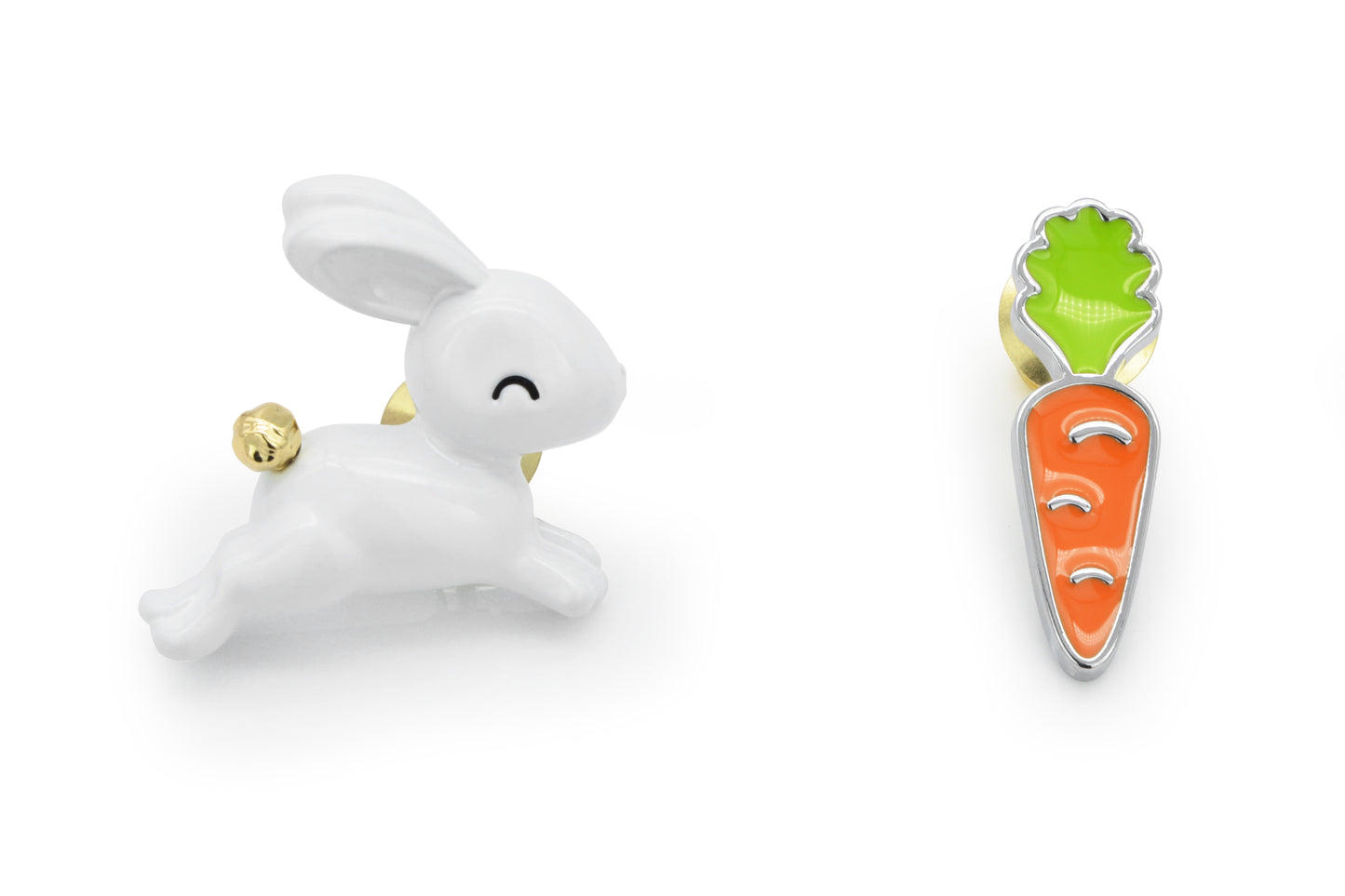 Fashion Brooch Big - Eared Cute Rabbit and Carrot, Alloy Brooch Pin, Lovely, High - end Birthday and Graduation Season Gift