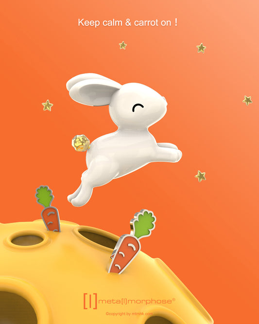 Fashion Brooch Big - Eared Cute Rabbit and Carrot, Alloy Brooch Pin, Lovely, High - end Birthday and Graduation Season Gift