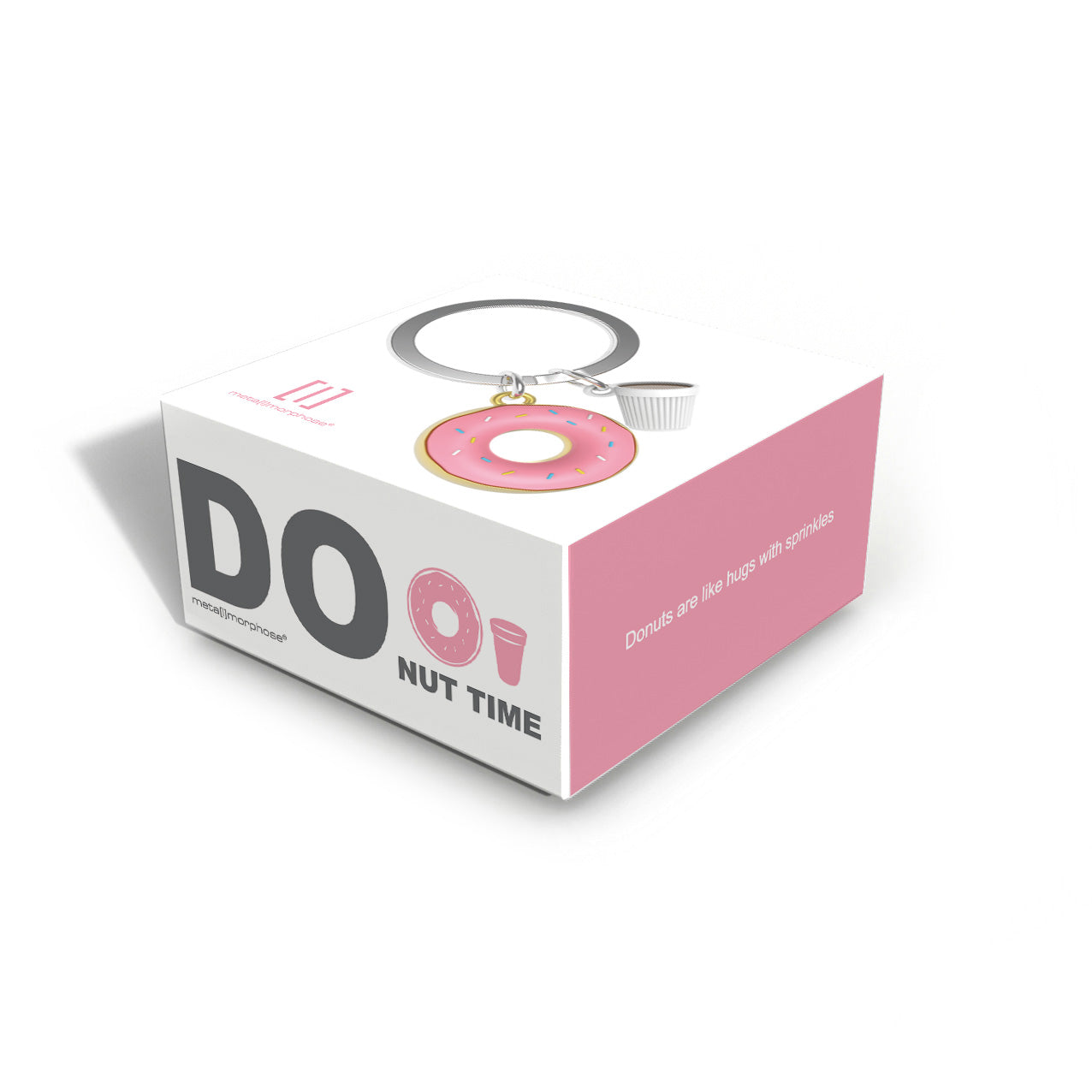 Donut Alloy Car Keychain Pendant, Mini, Cute, Exquisite, Creative Birthday Gift（pink）